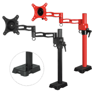 ARCTIC Z1 red - single monitor arm with USB Hub in