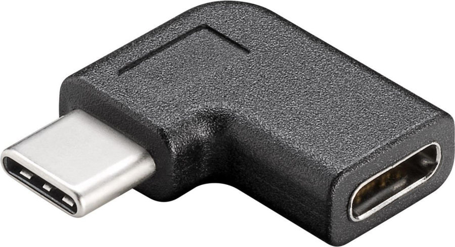 PremiumCord USB 3.1 C/male - C/female zahnutý konektor 90°