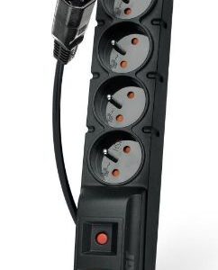 Acar F5 IEC 1.5m kábel, 5 zásuviek, prepäťová ochrana, C14 do UPS, čierny