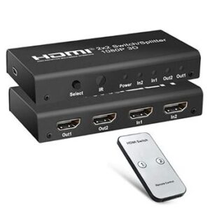 PremiumCord HDMI switch 2:2, 3D, 1080p, diaľkové ovl.