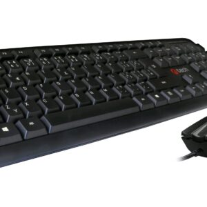 Klávesnica C-TECH KBM-102, drôtový combo set s myšou, USB, CZ/ SK