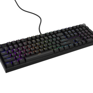 Herná mechanická klávesnica Genesis THOR 404/RGB/Gateron Yellow Pro/Drôtové USB-A/US layout/Čierna