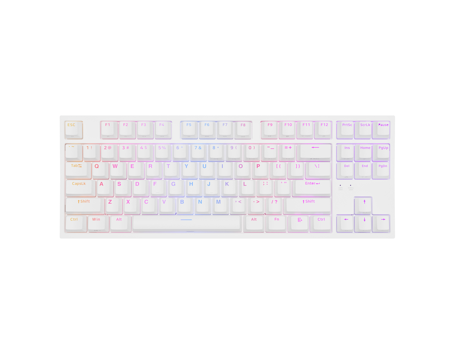 Genesis herná mechanická klávesnica THOR 404/RGB/Gateron Yellow Pro/Drôtová USB/US layout/Biela