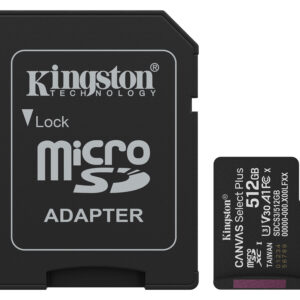 Kingston Canvas Select Plus/Micro SDXC/512GB/UHS-I U3 / Class 10/+ Adaptér