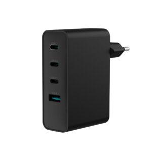 Univerzálna USB nabíjačka Natec GaN 100W, 3X USB-C, 1X USB-A, Čierna