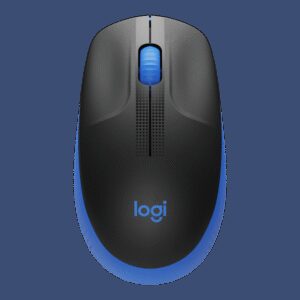 Logitech M190/Kancelárska/Optická/1 000 DPI/Bezdrôtová USB/Čierna-modrá