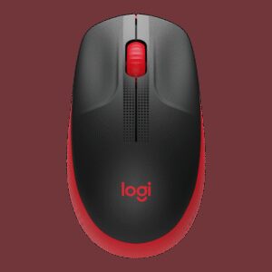 Logitech M190/Kancelárska/Optická/1 000 DPI/Bezdrôtová USB/Čierna-červená
