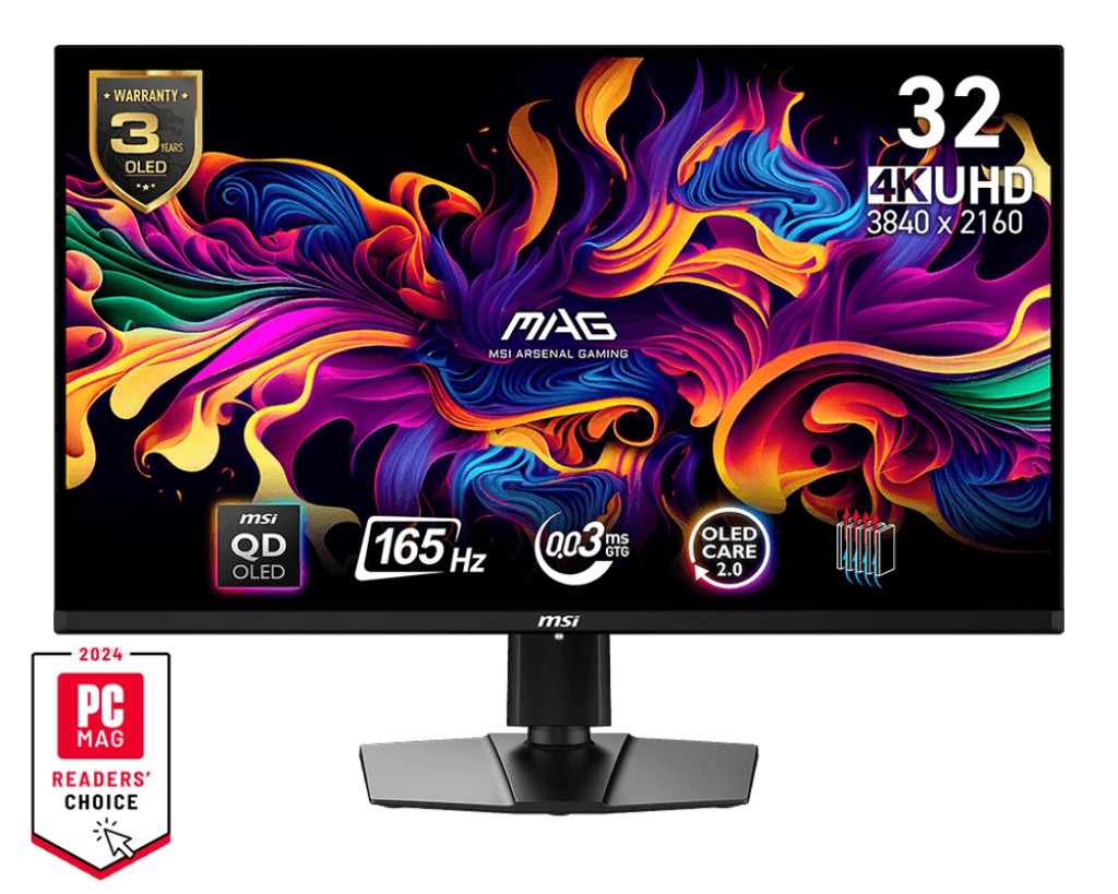 MSI MAG/321UP QD-OLED/31,5"/QD-OLED/4K UHD/165Hz/0,03ms/Čierna/3R