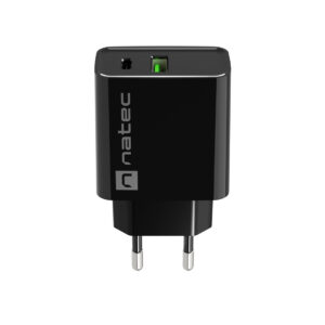 Univerzálna nabíjačka Natec RIBERA 20W 1X USB-A + 1X USB-C, čierna