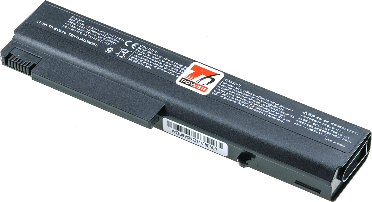 Batéria T6 Power HP nx6110, nx6120, nc6110, nc6120, 6510b, 6710b, 6910p, 5200mAh, 56Wh, 6cell
