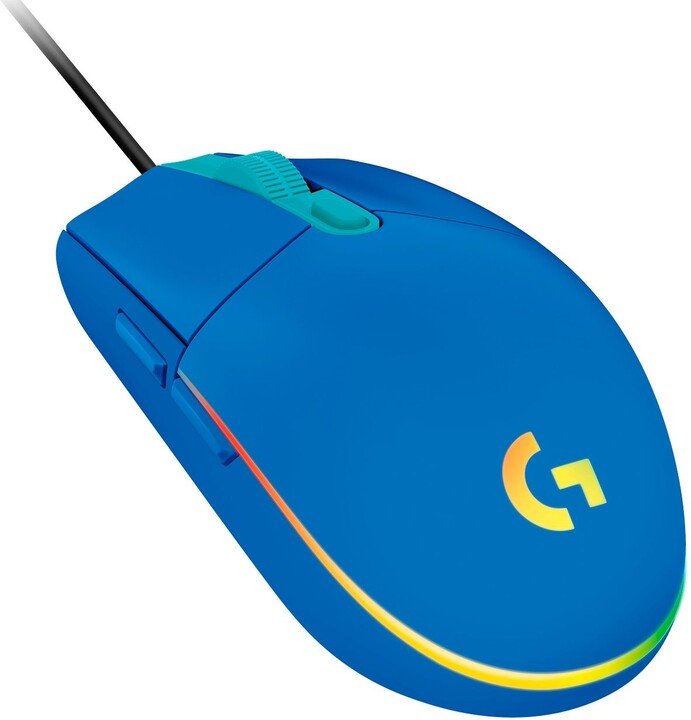 Logitech G102 Lightsync/Herná/Optická/8 000 DPI/Drôtová USB/Modrá