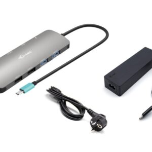 i-tec USB-C Metal Nano 2x HDMI Docking Station, PD 100W + Charger 100W (bundle)