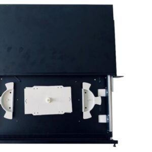 19"Optická vaňa so spojkami 24xSC simplex čierna, výsuvná na ložiskovom pojazde