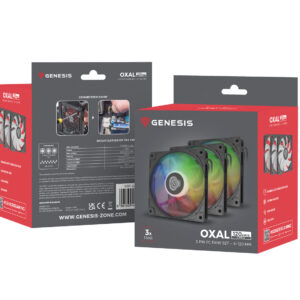 Ventiátor Genesis OXAL 120 ARGB, 3-Pack, čierny