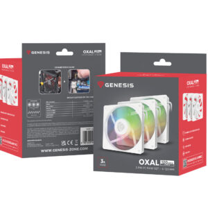 Ventilátor Genesis OXAL 120 ARGB, 3-Pack, Biely