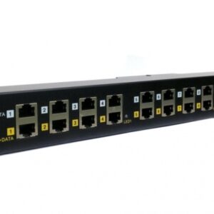 POE Gigabitový Patch panel Cat5 19" 12port 1U
