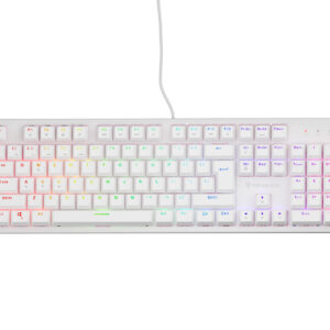 Genesis herná mechanická klávesnica THOR 303/RGB/Outemu Peach Silent/Drôtová USB/US layout/Biela