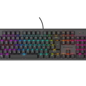 Genesis tichá herná klávesnica THOR 303/RGB/Outemu Peach Silent/Drôtová USB/ CZ- SK layout/Čierna