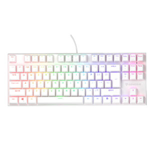 Genesis tichá herná klávesnica THOR 303/TKL/RGB/Outemu Peach Silent/Drôtová USB/US layout/Biela