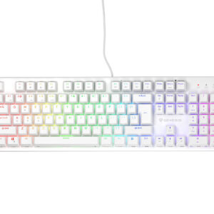 Genesis herná mechanická klávesnica THOR 303/RGB/Outemu Brown/Drôtová USB/US layout/Biela