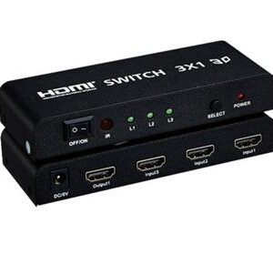 PremiumCord HDMI switch 3:1 kovový, diaľkové ovl.