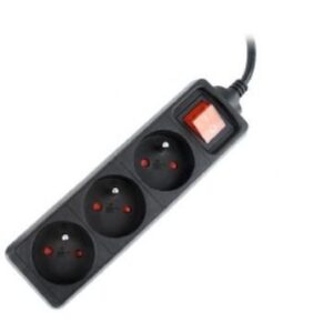 GEMBIRD predlžovačka 3FR/10A/C14, 0,6m, čierna