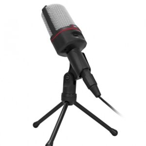 Stolný mikrofón C-TECH MIC-02, 3,5" stereo jack, 2.5m