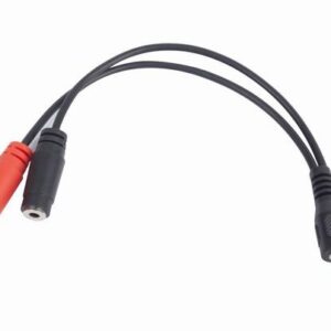 Kábel CABLEXPERT rozdvojka jack 3,5 mm (4 pólový) na 2x3, 5mm M/F, 20cm, čierny
