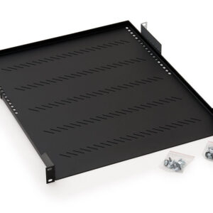 19" polica A1 s perforáciou 650mm, max.40kg čierna