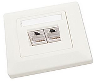 Zásuvka Solarix CAT5E STP 2 x RJ45 pod omietku biela