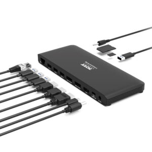 PORT CONNECT Dokovacia stanica pre kancelárie, USB-C, 2x4K, čierna