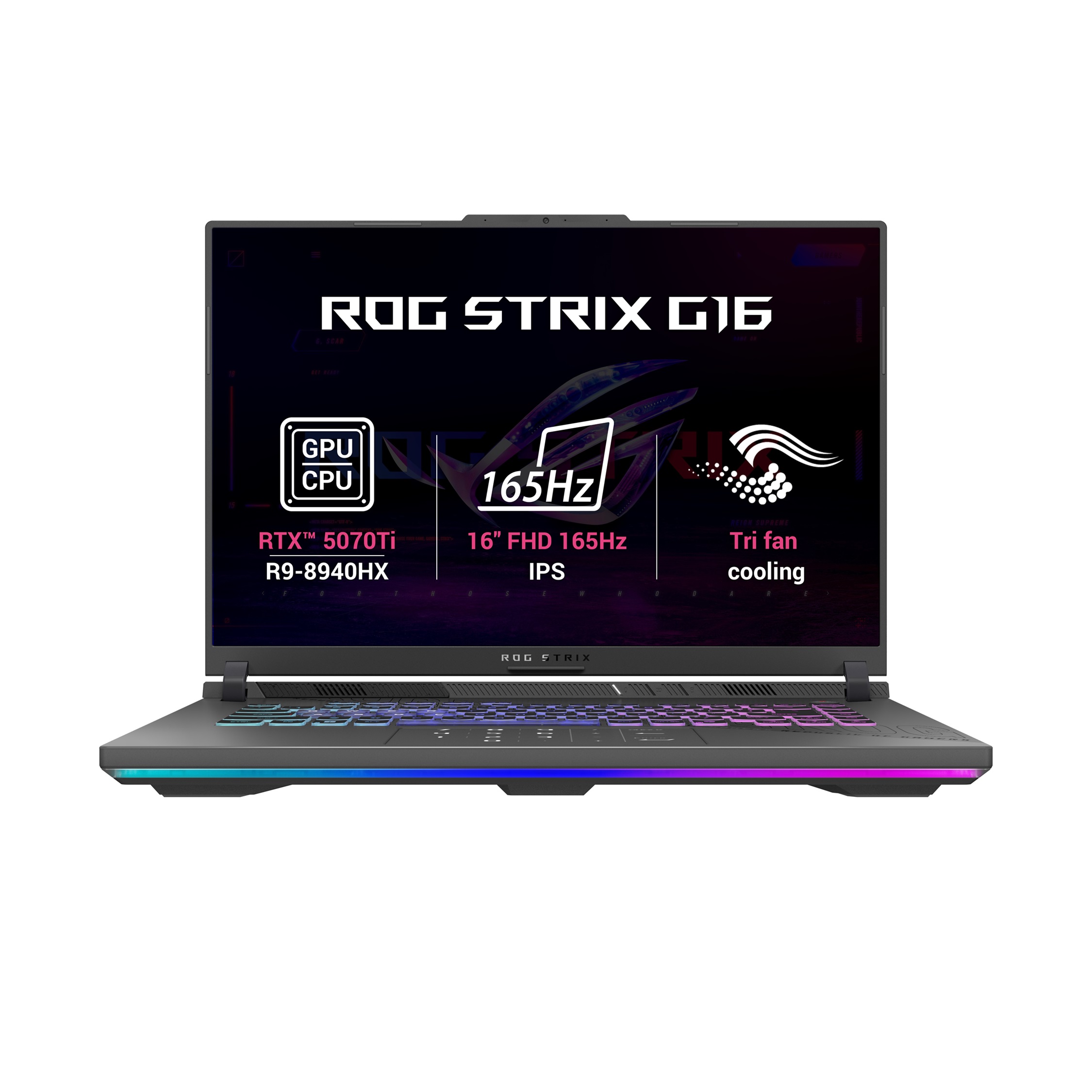 ASUS ROG Strix G16/G614PR-RV034/R9-8940HX/16"/WUXGA/16GB/1TB/RTX 5070Ti/bez OS/Gray/2R