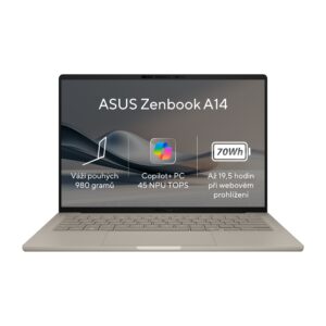 ASUS Zenbook A14/UX3407QA-OLED305W/SD-X1-26-100/14"/WUXGA/32GB/1TB SSD/Adreno/W11H/Brown/2R
