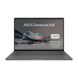 ASUS Zenbook A14/UX3407QA-OLED267W/SD-X1-26-100/14"/WUXGA/16GB/512GB SSD/Adreno/W11H/Gray/2R