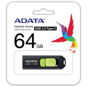 ADATA UC300/64GB/USB 3.2/USB-C/Čierna