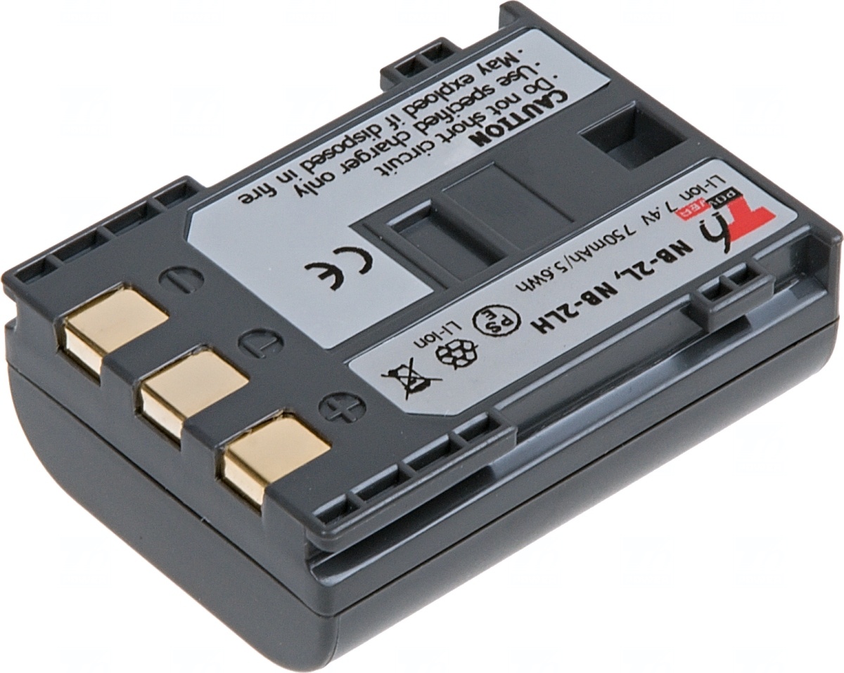 Batéria T6 Power Canon NB-2L, NB-2LH, BP-2LH, 750mAh, 5,5Wh, sivá