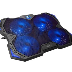 Chladiaca podložka C-TECH Zefyros (GCP-01B), casual gaming, 17,3", modré podsvietenie, regulácia otáčok